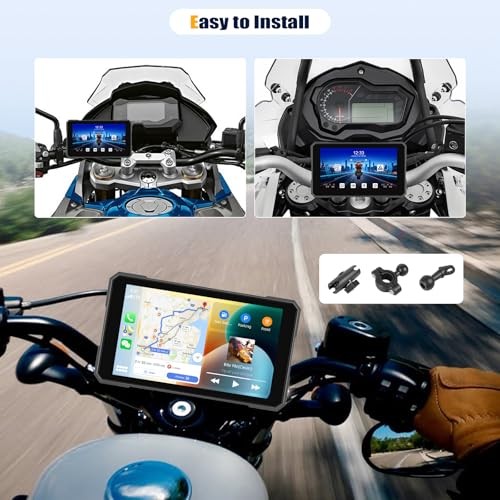 CarPlay Screen for Motorcycle,Portable Wireless Carplay/Android Auto for