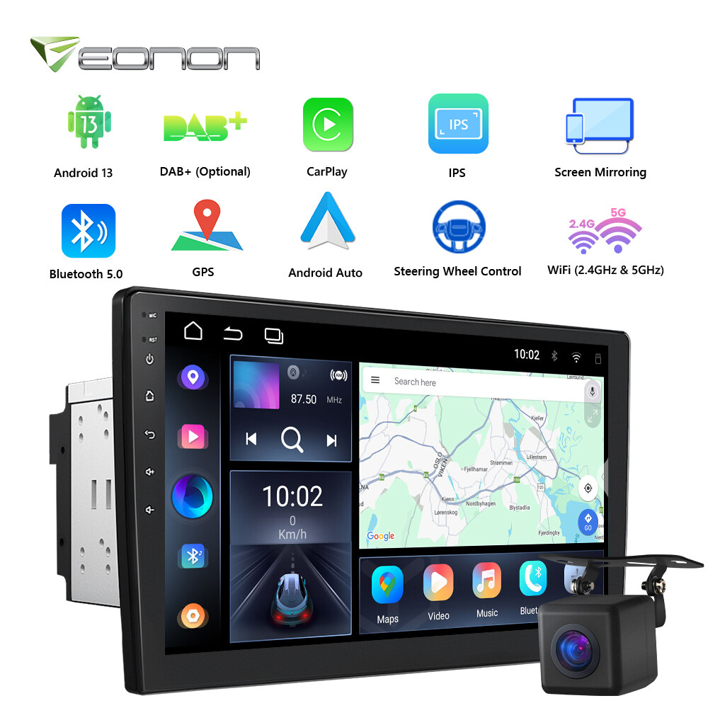 Indash Android 13 10.1″ Double 2DIN Car GPS Navigation Stereo Radio CarPlay DAB+
