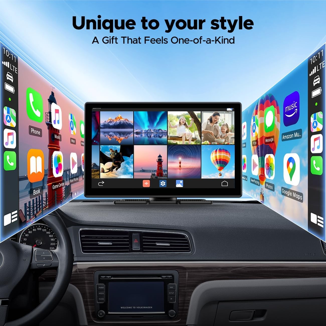 9”Wireless Apple CarPlay with Net-Flix YouTube AI Magic Video Box Built-in Apps