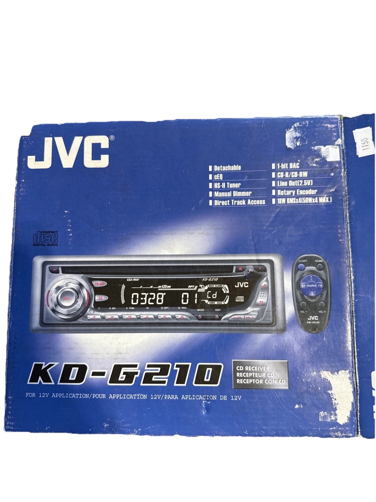 JVC KD-G210 CD Player In Dash Receiver