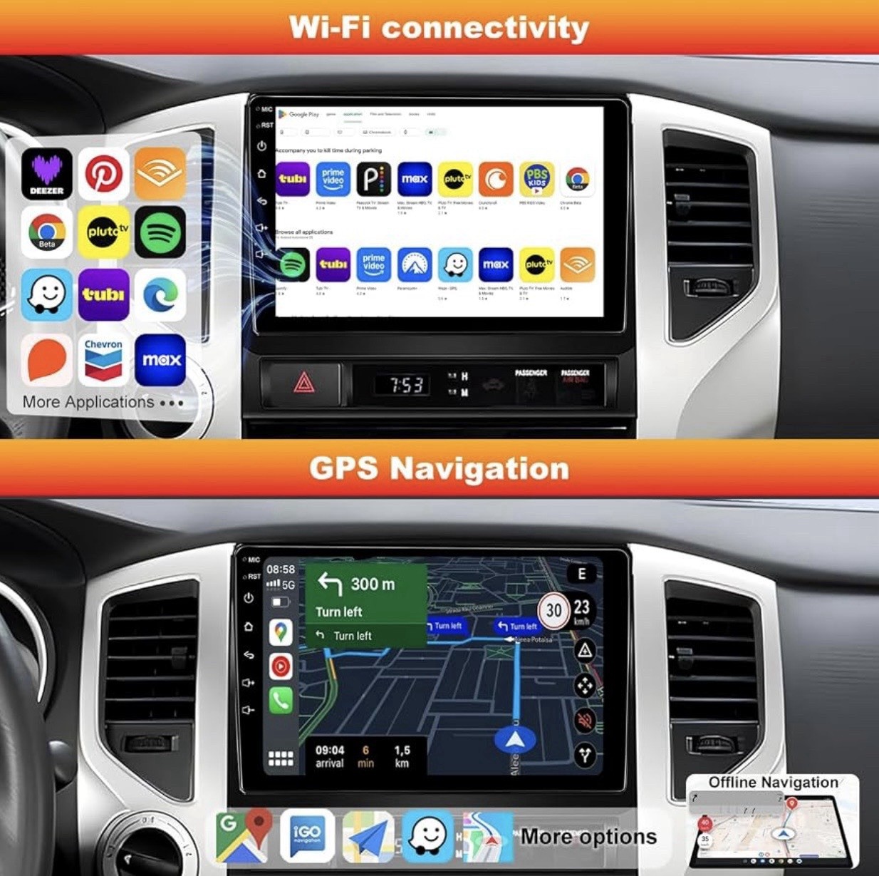 Car Stereo Radio 2005-2011 Toyota Tacoma 9” Touchscreen 4GB+64GB GPS BT