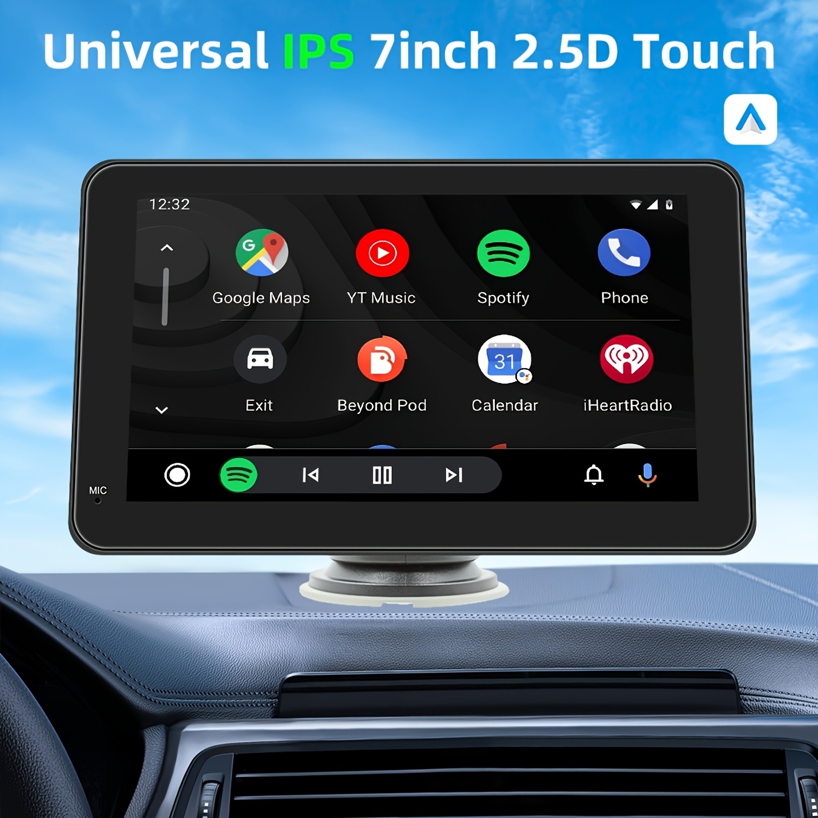 Universal 7-inch touch screen car stereo wireless portable Android iOS wireless
