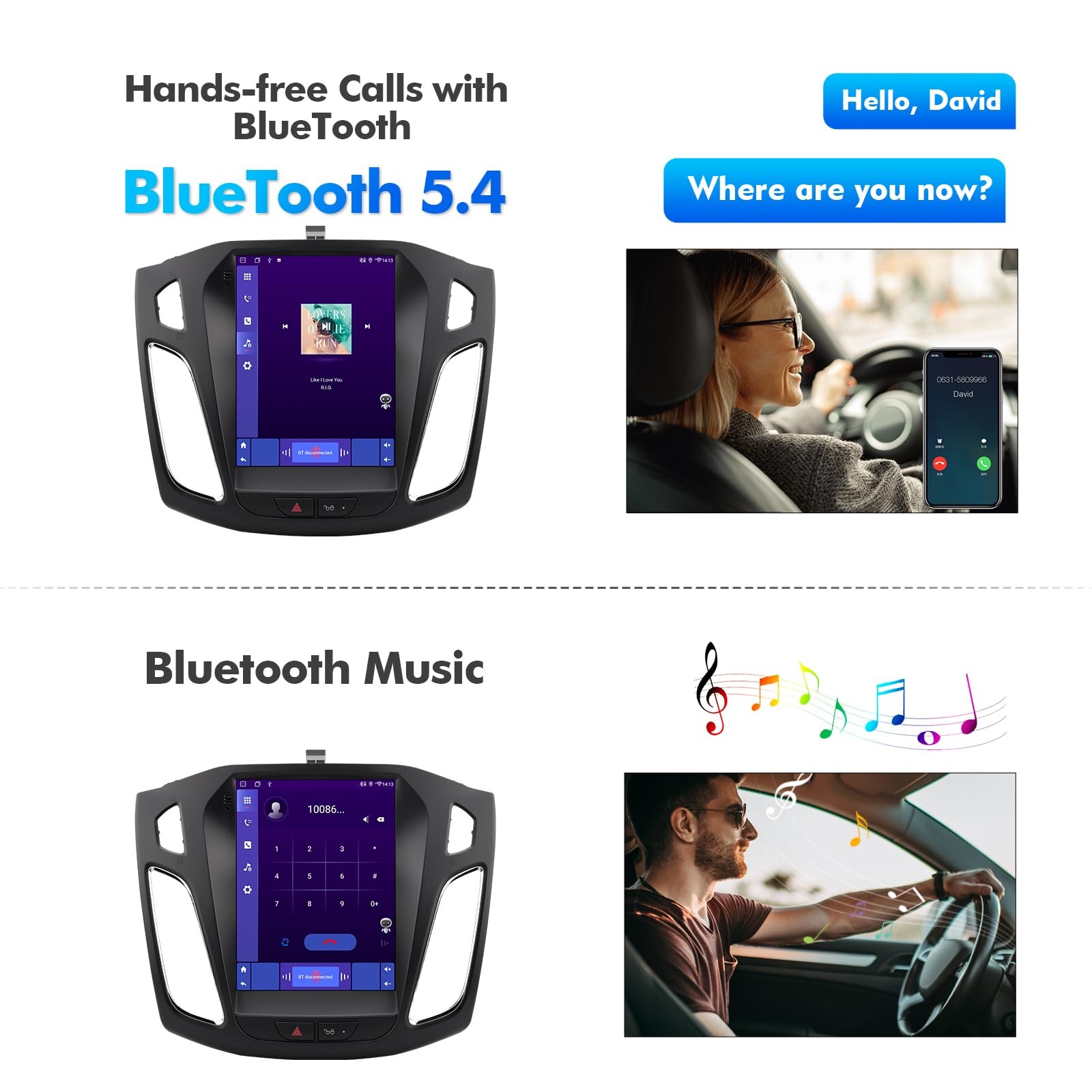 2+32G 10.4-inch Android 13 Car Stereo for Ford Focus 2012-2018 IPS Touchscree…