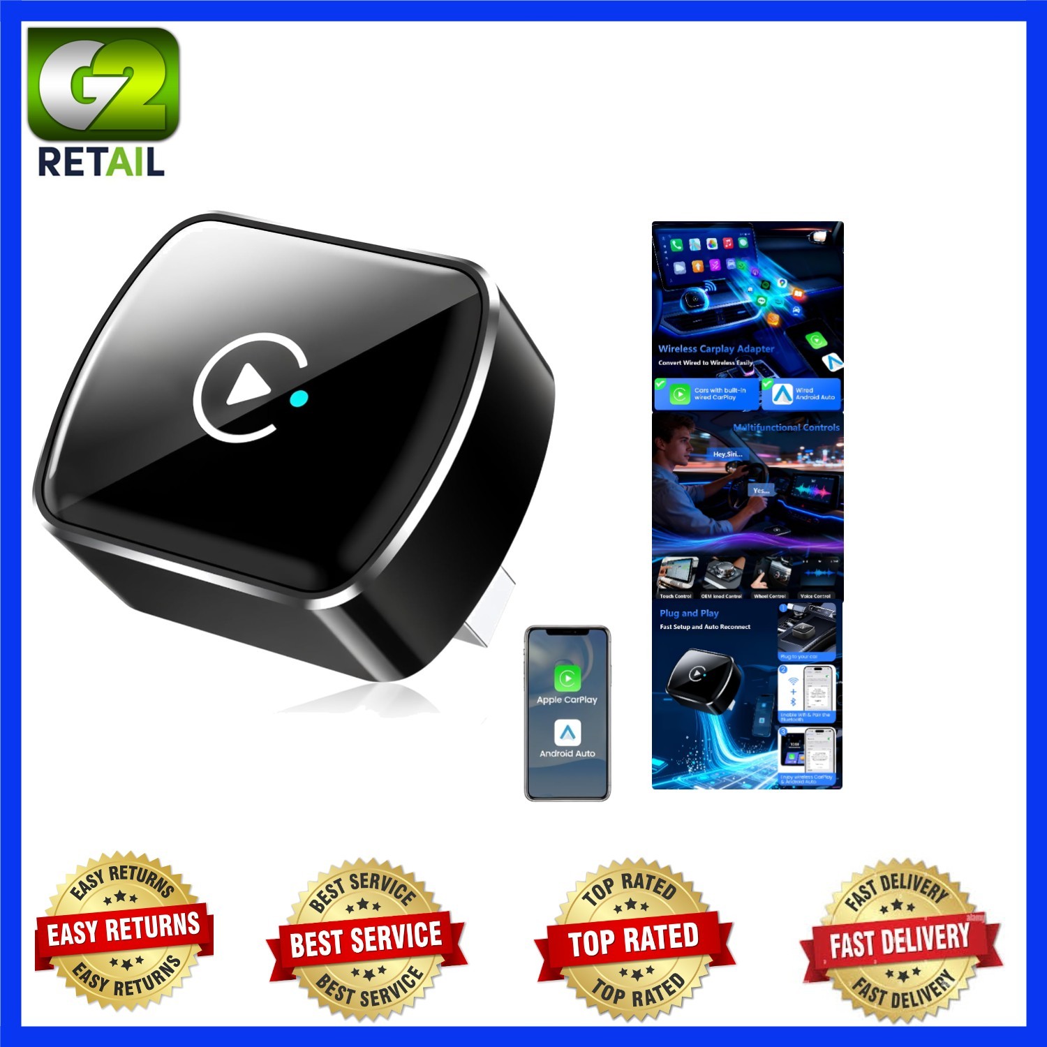 2026 Wireless CarPlay Adapter Upgrade Wired CarPlay to Wireless, Mini USB Design