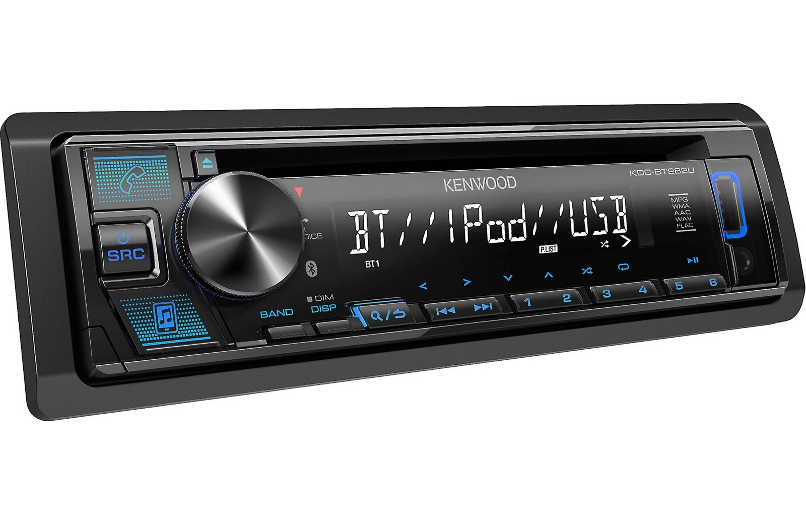 Kenwood KDC-BT282U Bluetooth Hands Free AM/FM CD Car Stereo w/USB & AUX Input