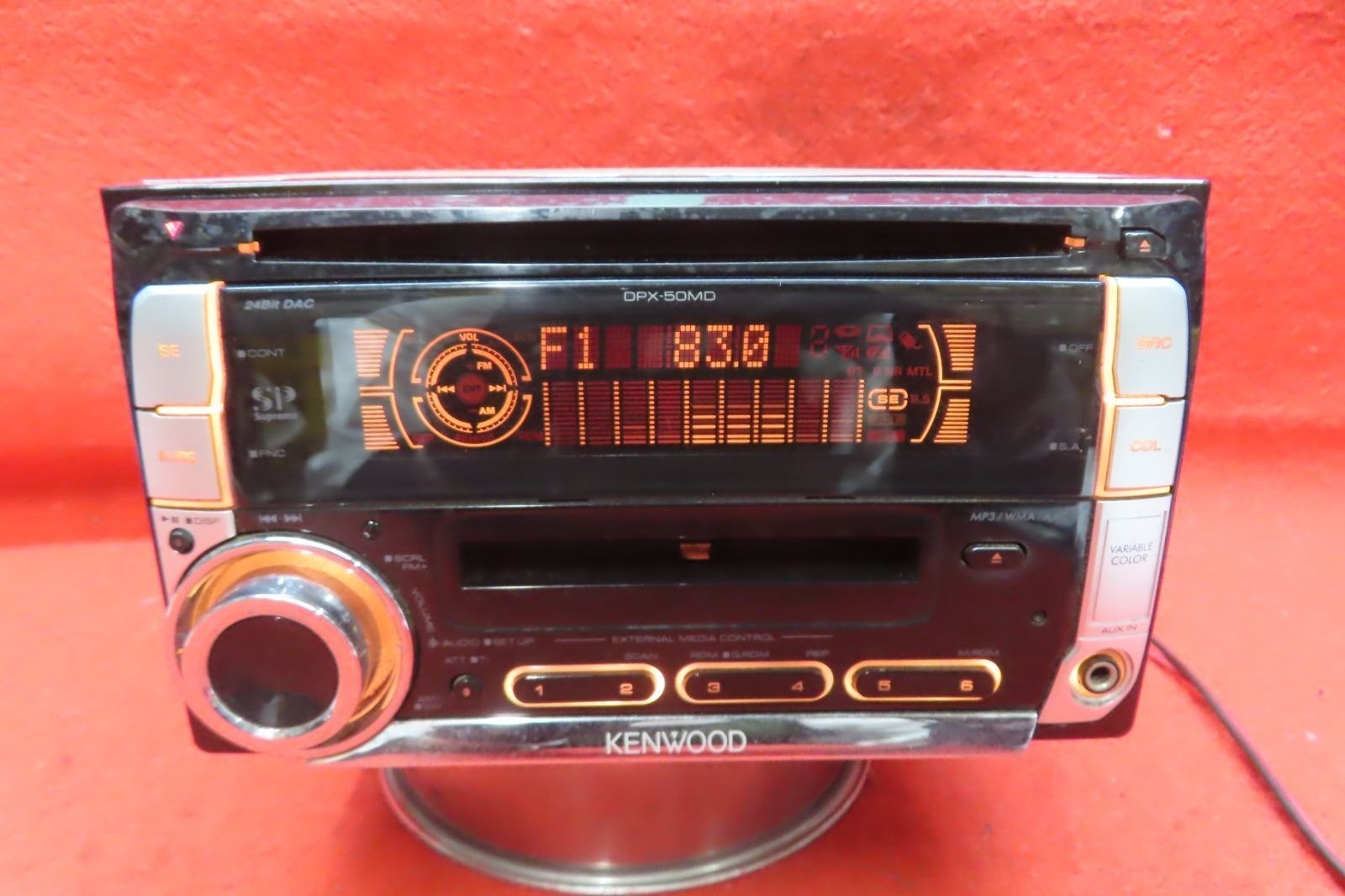 Kenwood DPX 50MD 2DIN CD MD Player Radio AUX Car Audio Stereo Partially working