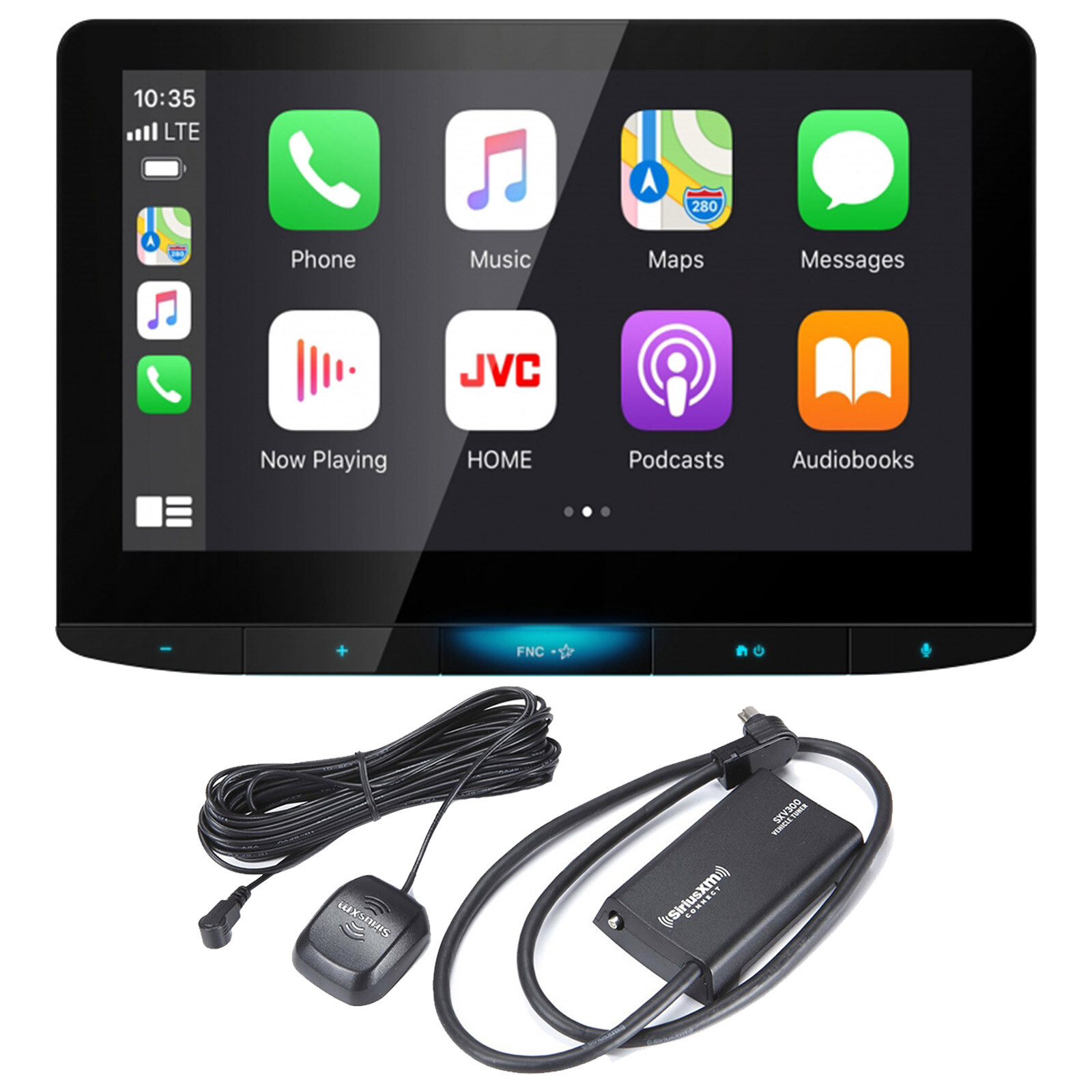JVC KW-Z1000W HD Radio Receiver w/ 10.1″ HD Monitor, Satellite Radio Tuner Kit