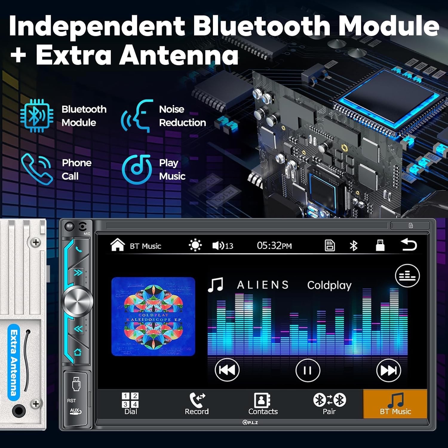 7″ Double Din Car Stereo Radio Apple/Android CarPlay GPS Head Unit w/ Camera BT