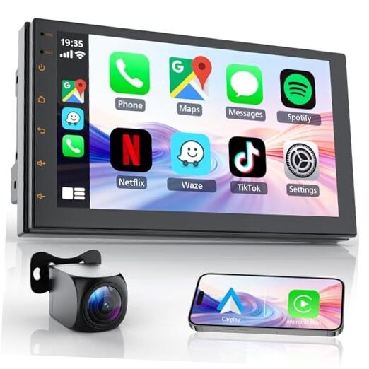 Double Din Car Stereo, 7 Inch HD Touchscreen with Wireless Apple 7 inch