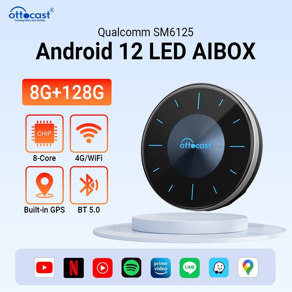 Wireless CarPlay Android Auto AI Box Android 12 HDMI Streaming Smart Car Box