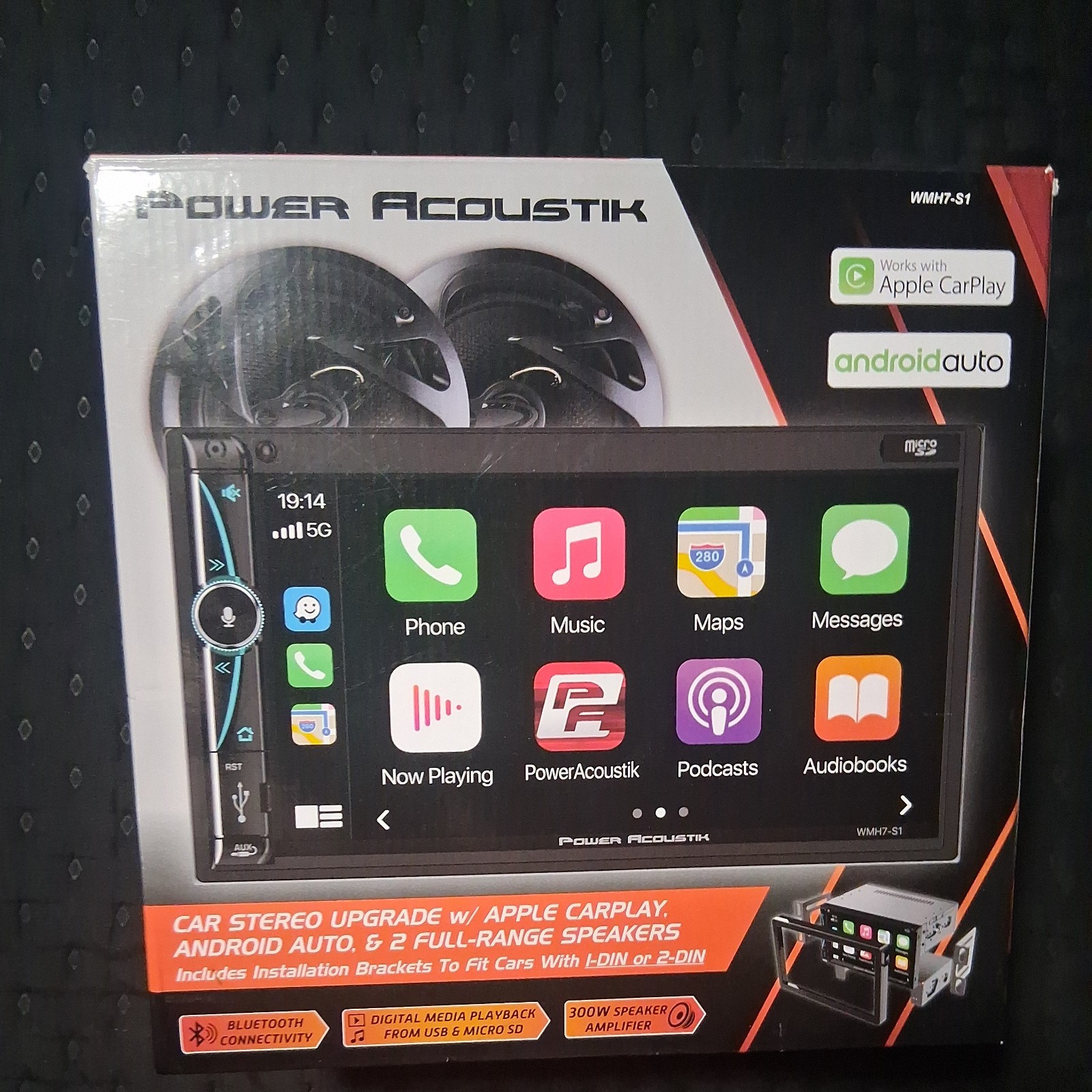 Power Acoustik WMH7-S1 Car Stereo Upgrade + 2 6.5″ COMES With Two Speakers