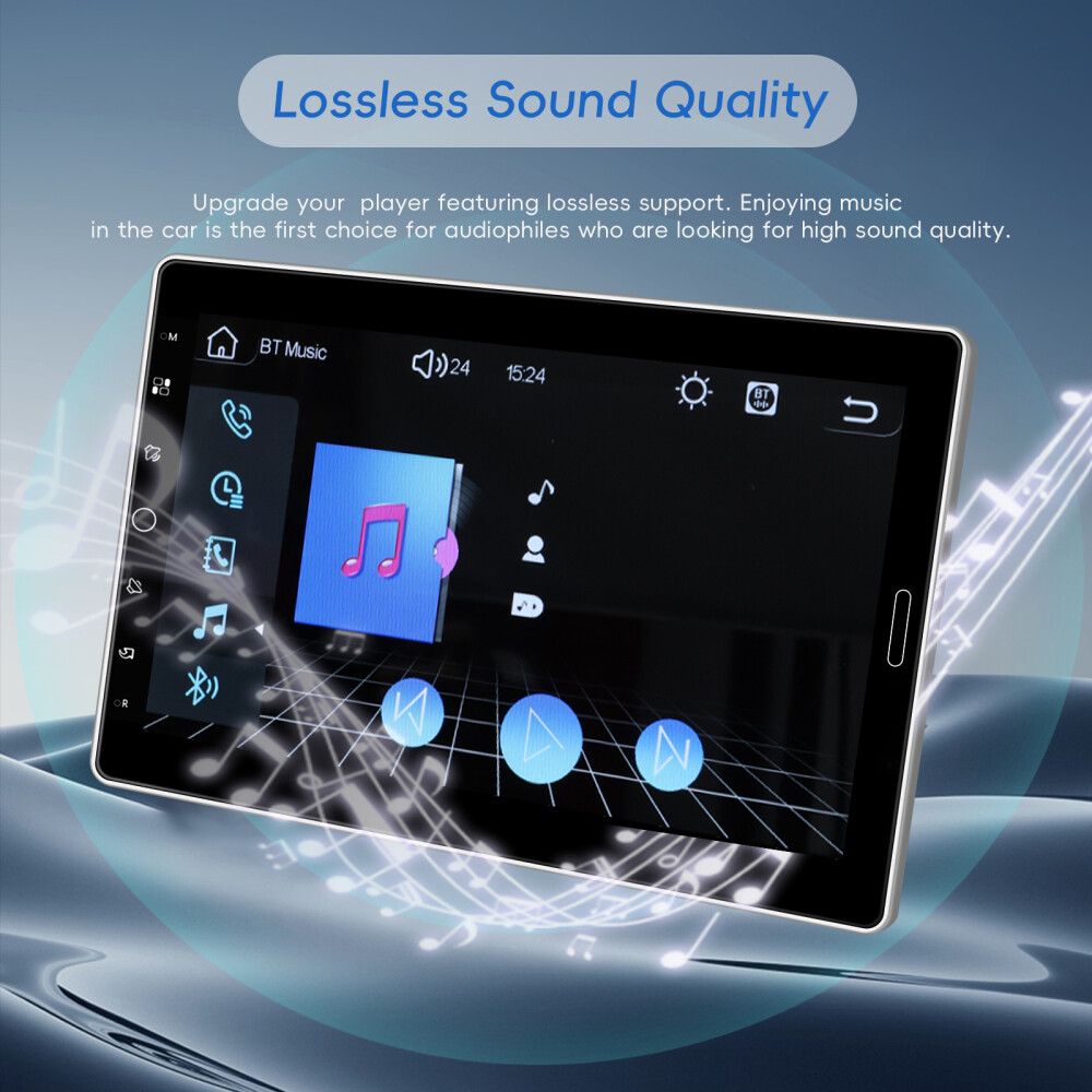 10.1″ Carplay Car Stereo Radio Single 1Din Rotatable Touch Screen Bluetooth MP5