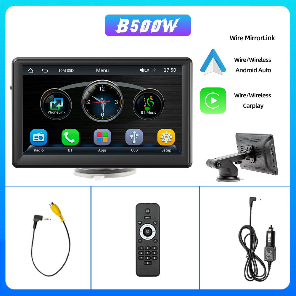 7″ Portable Carplay Android Auto Play Car Stereo FM Radio Touch Screen Bluetooth