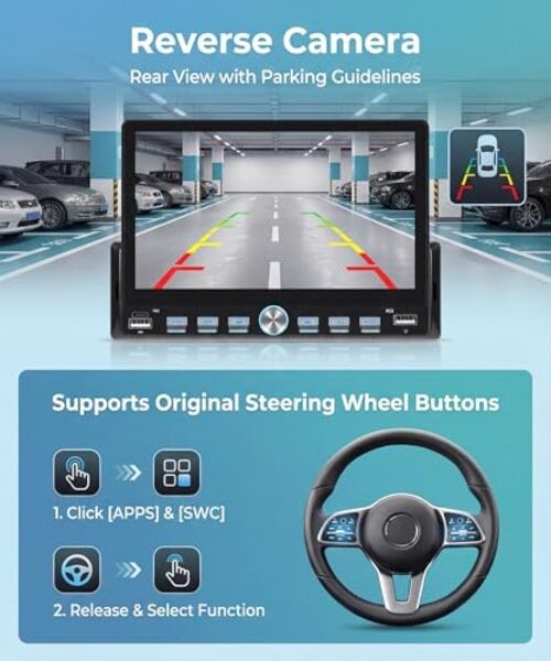 Single Din Car Stereo with Wireless CarPlay 7 Inch with Wireless CarPlay