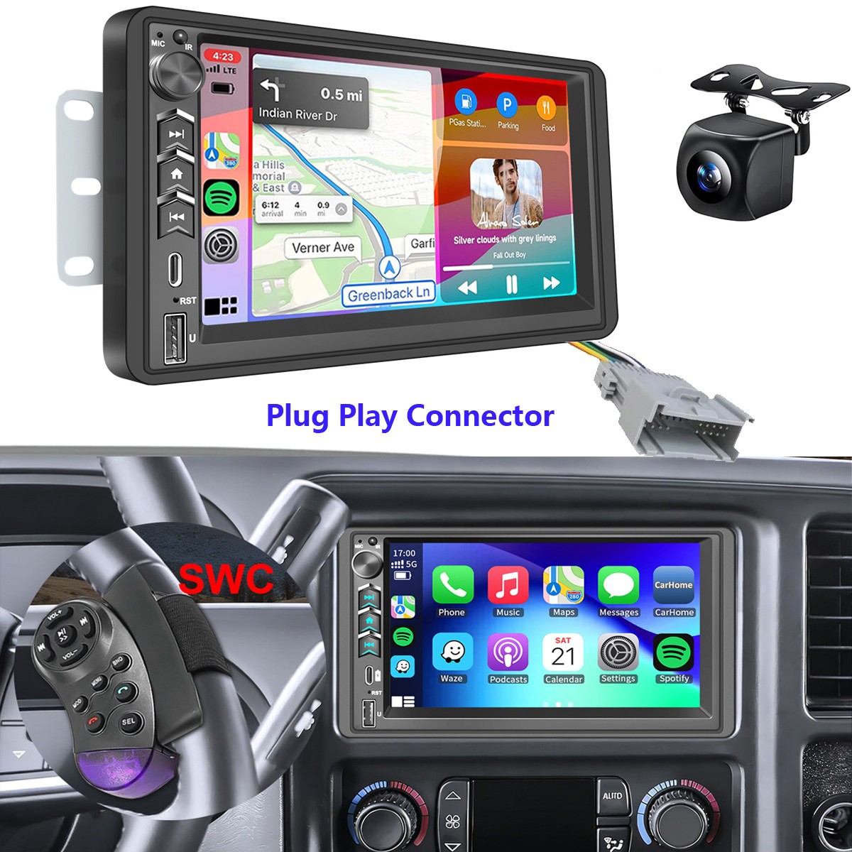 Apple Carplay Car Stereo Radio For Chevy Avalanche 2003-2006 /Colorado 2004-2012