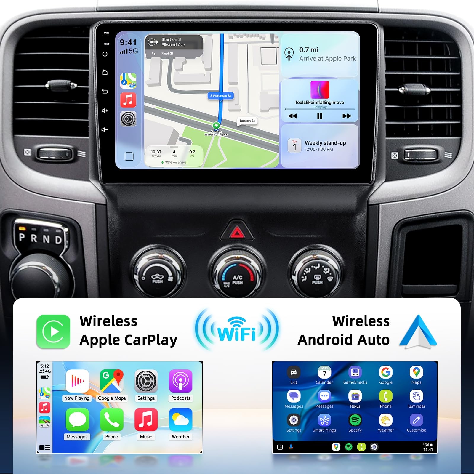 Dodge RAM 1500 2500 3500 2013-2018 Android 13 Car Stereo with Backup Camera
