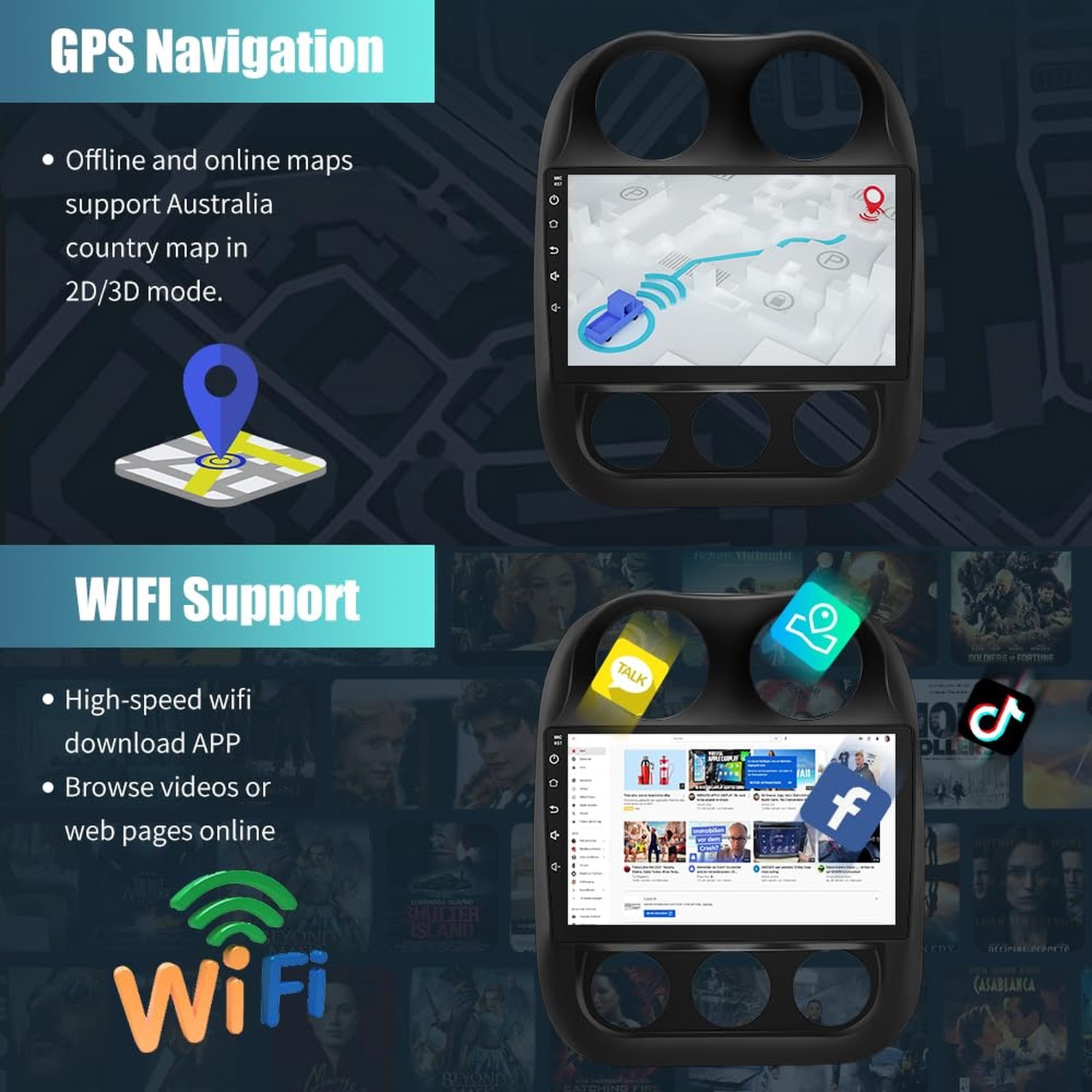 Car Radio for Jeep Compass Patriot 2010-2016, 10.1 inch Touch Screen Android …