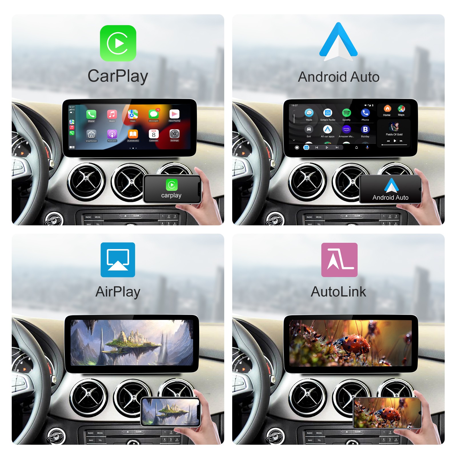 12.3″Apple Carplay Android Auto Upgrade Kit for Mercedes C Class W204 NTG5.0