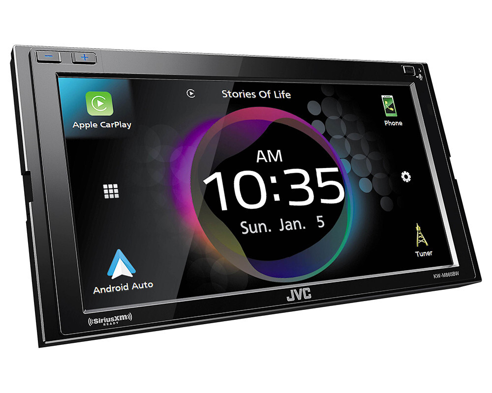 JVC KW-M865BW Double Din Car Stereo Receiver with Apple CarPlay and Android Auto