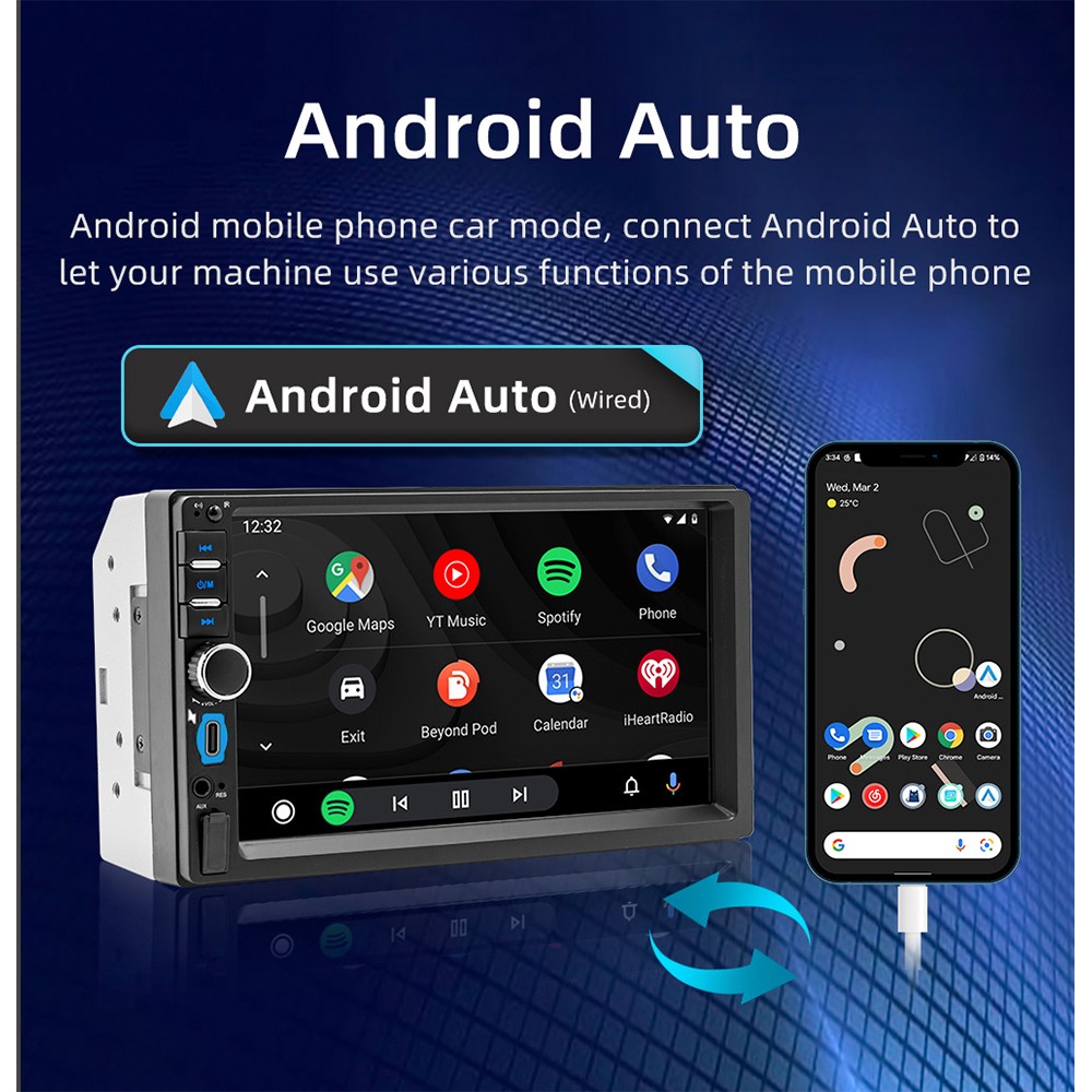 Wired CarPlay F7018C Reversing Image Car MP5 Player with Bluetooth &