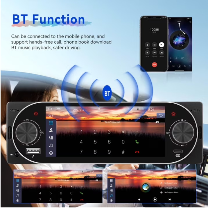 Estereo De Pantalla con Bluetooth Para Coche Carro Auto MP3 Player WMA/WAV/APE/F