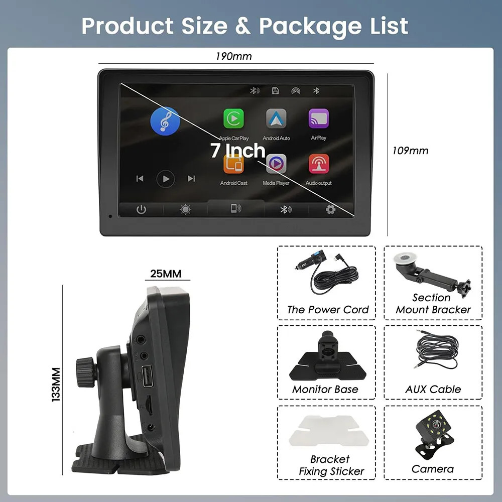 7”Touch Screen Wireless Android Carplay Stereo FM/AM For Mitsubishi Outlander