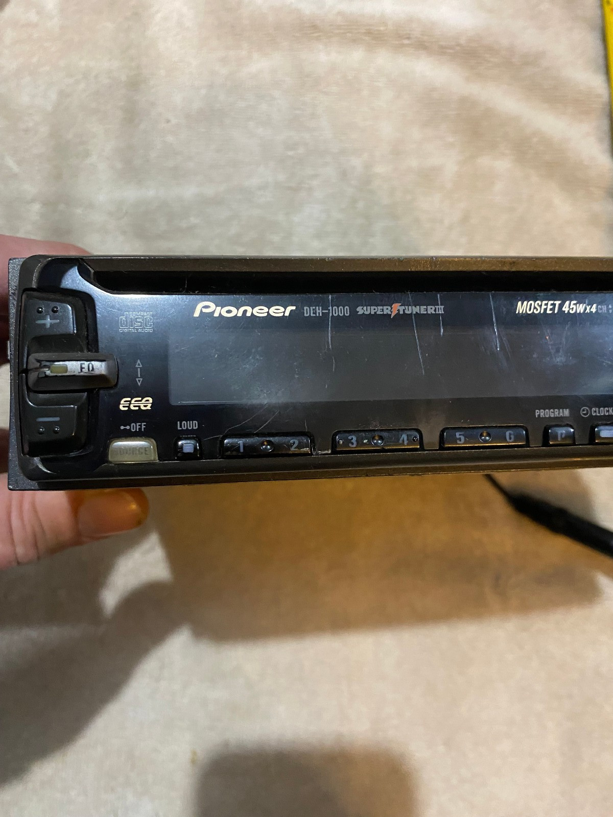 Vintage Pioneer Car Cd Player DEH-1000 Mosfet 45wx4 Untested
