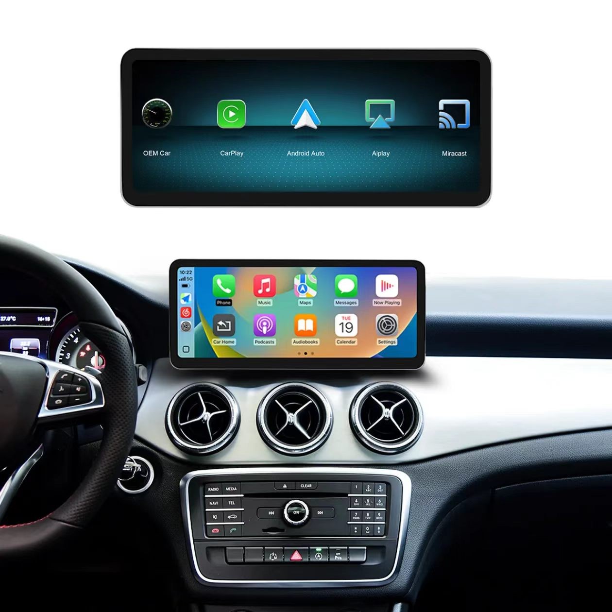 Wireless Carplay/Android Auto 12.3’Touch screen For Mercedes Benz NTG5.0 GLA CLA