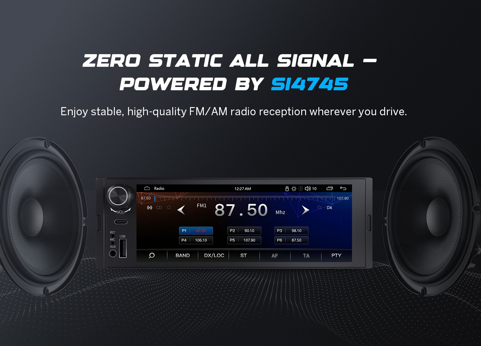 1DIN 6.28″ IPS Touchscreen Car Stereo CarPlay Android Auto Radio Headunit Camera