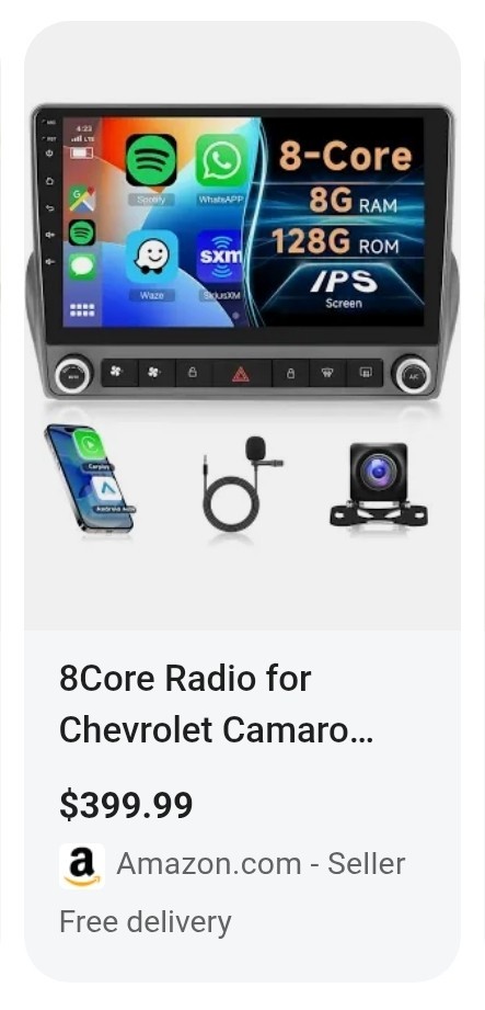 Compare @ $399 8 Core 6G+128G Radio for Chevrolet Camaro Android 13 Car Stereo