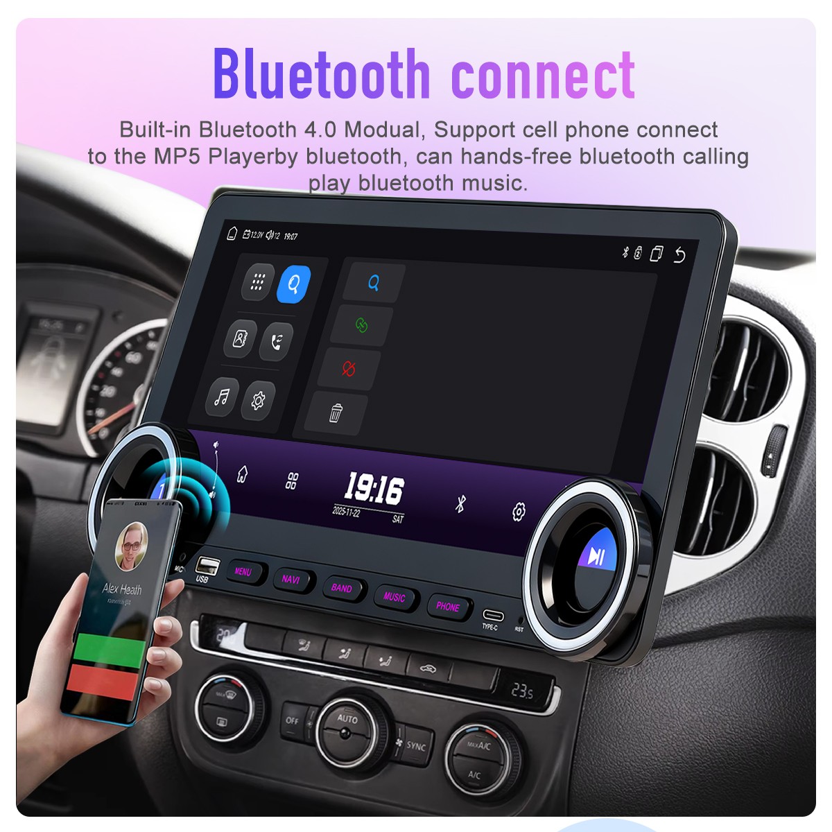 12.3” Android 15 8+128GB Car Radio Stereo 4G Lte DSP Carplay Screen GPS Navi BT