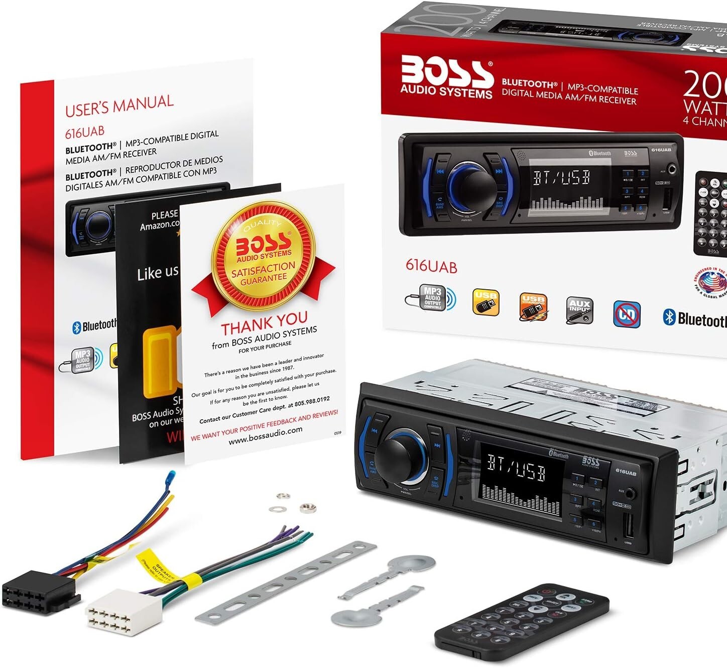 Audio Systems Car Stereo,Bluetooth,AM/FM, Wireless Remote Control,MP3/USB/Aux-in