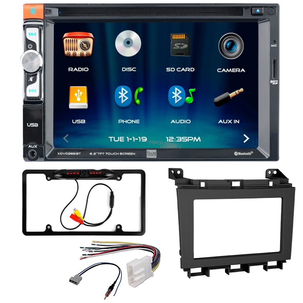 For Nissan 2009-2014 Maxima XDVD269BT Bluetooth Car Stereo Double DIN Kit + Cam