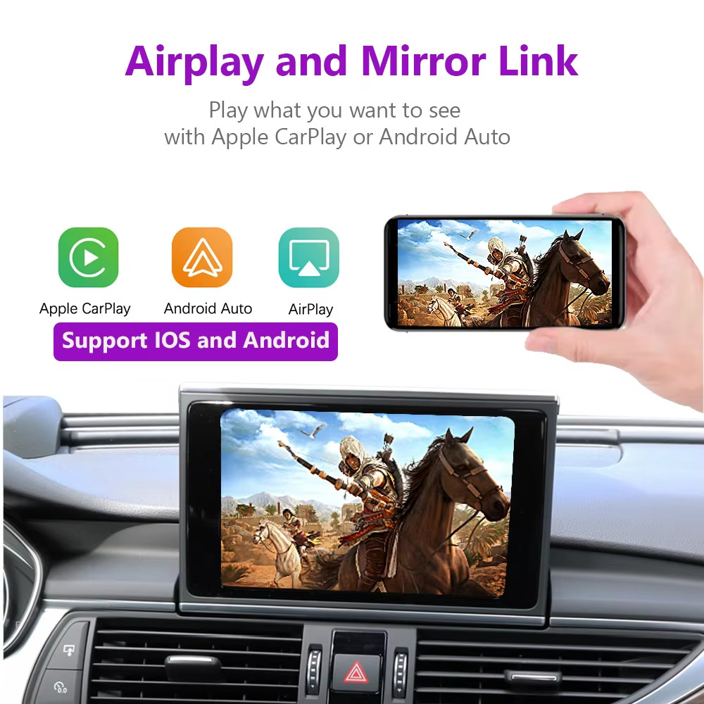 Wireless Carplay Android auto Receiver Smart box For Audi A6 A7 2012-2015 3G MMI