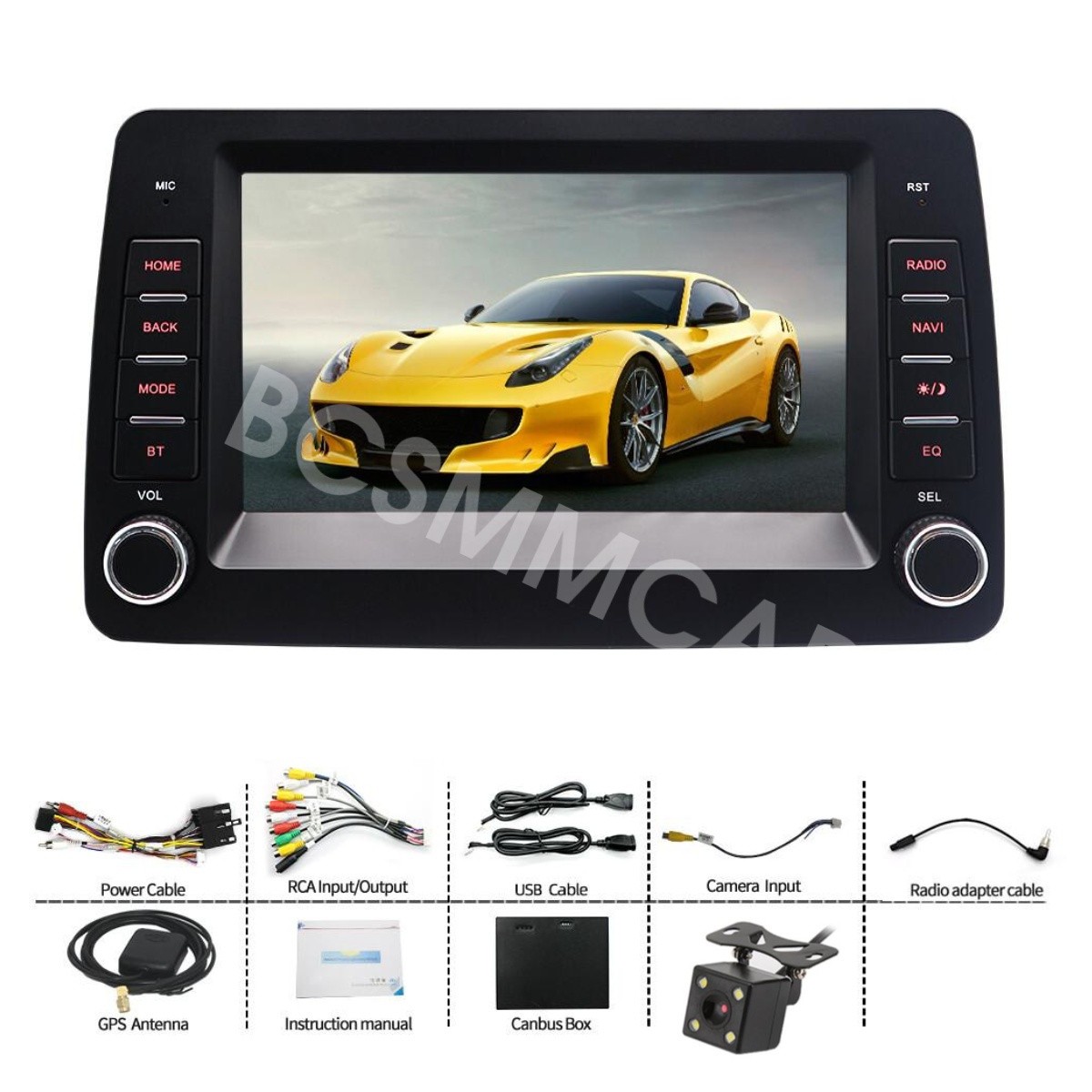 Car Touch Screen Player Radio GPS SWC W/Rear Camera Fit For Fiat Panda 2003-2012