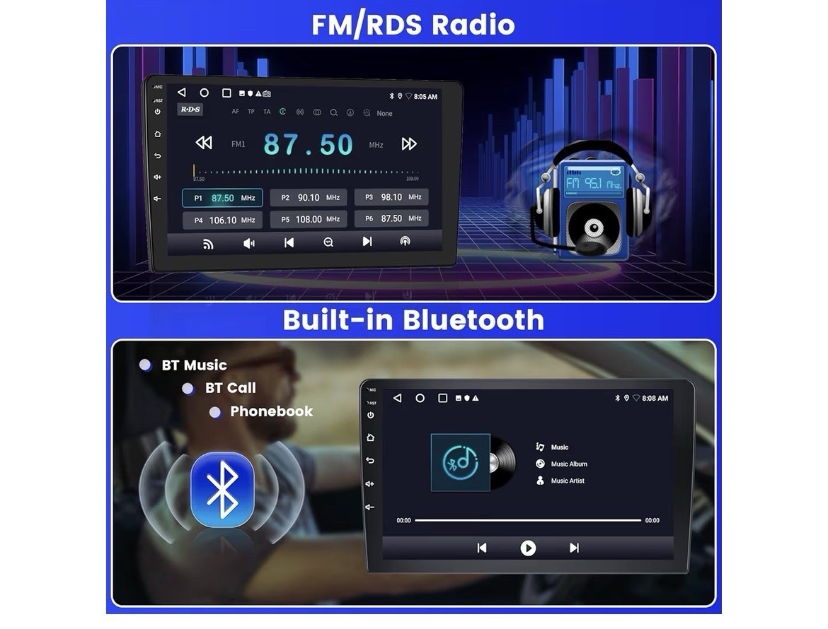 2+64G Android 15 Car Stereo Radio for Honda Accord 1998-2003 Touch Screen AHD