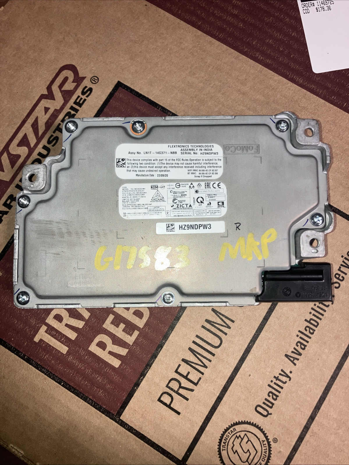 Ford 2020 SE Escape Model 14G37 Sync Model ( For 6 Speaker Not 10 Speakers)
