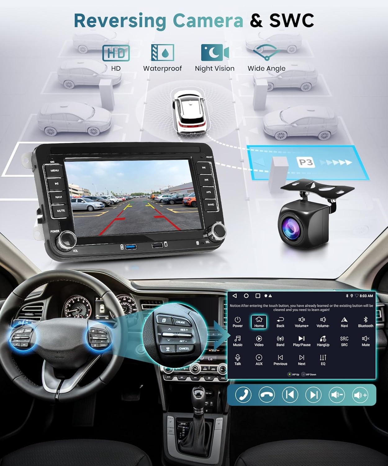 VW Golf 5 6 Passat Jetta Caddy EOS T5 Tiguan Touran Radio 2+64G Carplay/Android