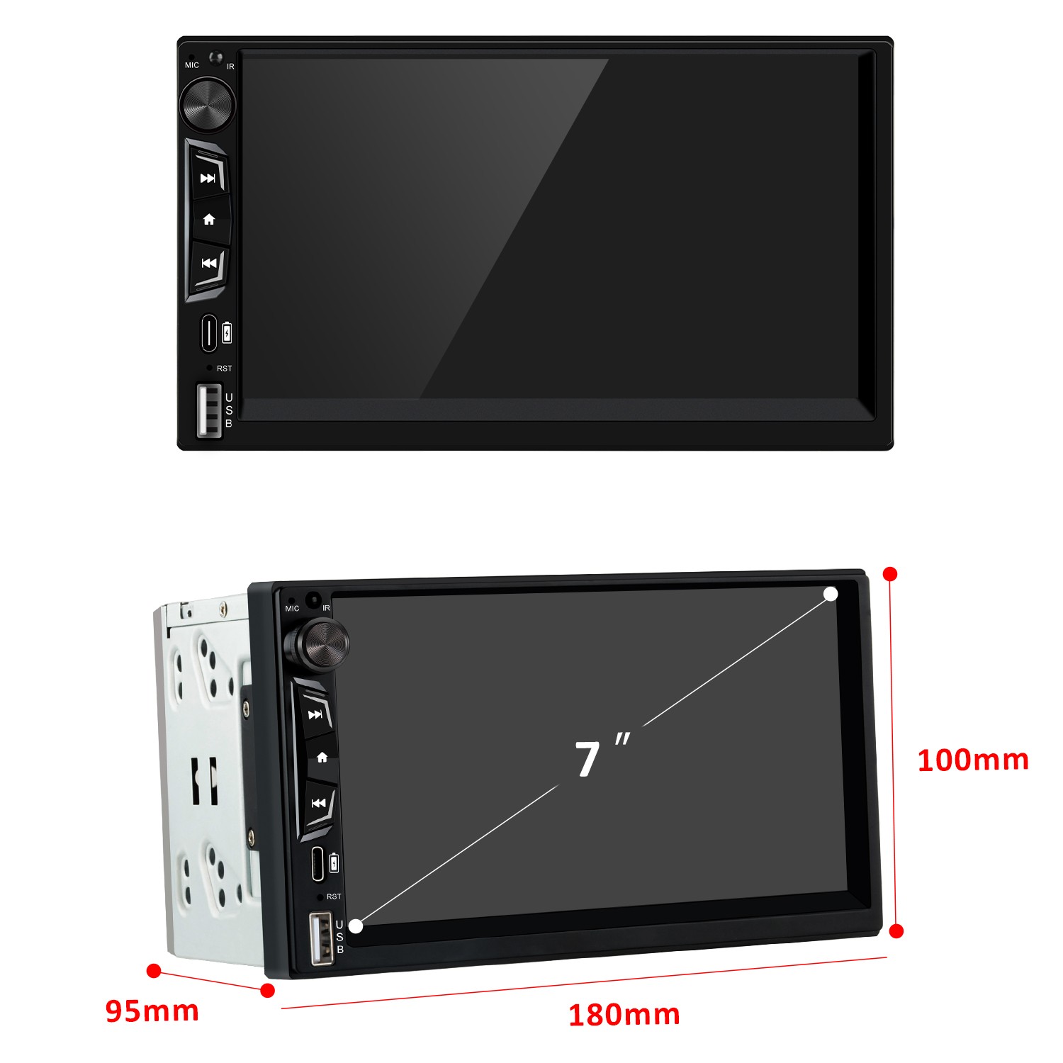 7″ 2Din CarPlay Android Auto Multimedia Player Rear Camera Universal Car Stereo