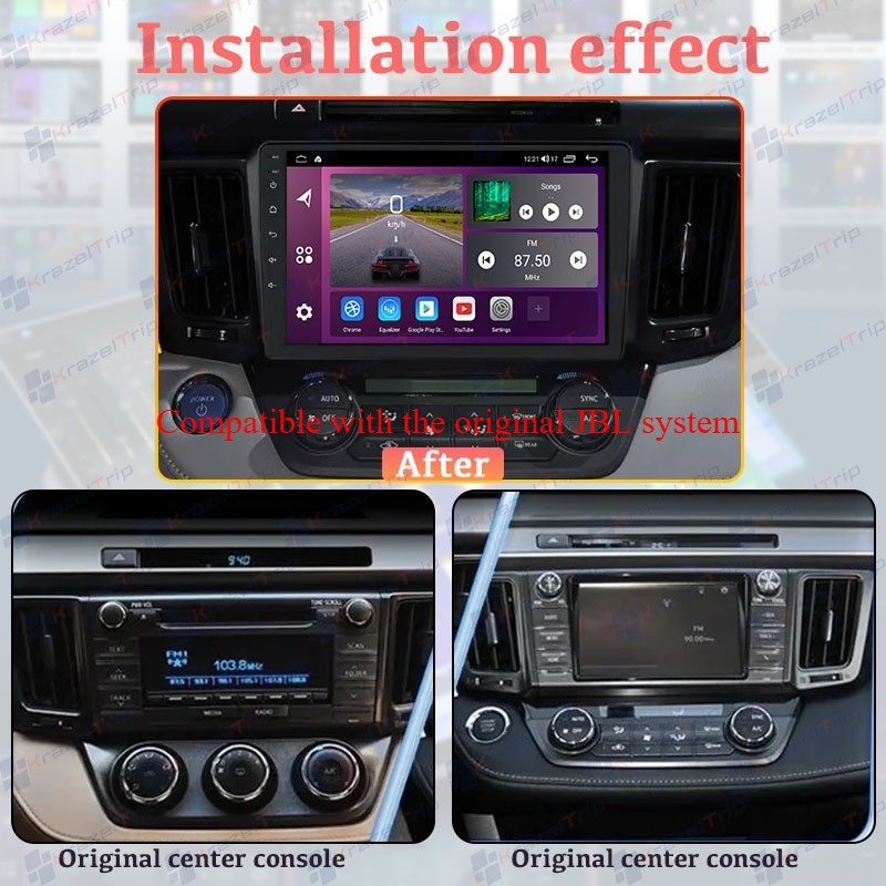 8 Core 64G Audio 9″ Car Radio for Toyota RAV 4 2013 – 2018 Android 15 CarPlay
