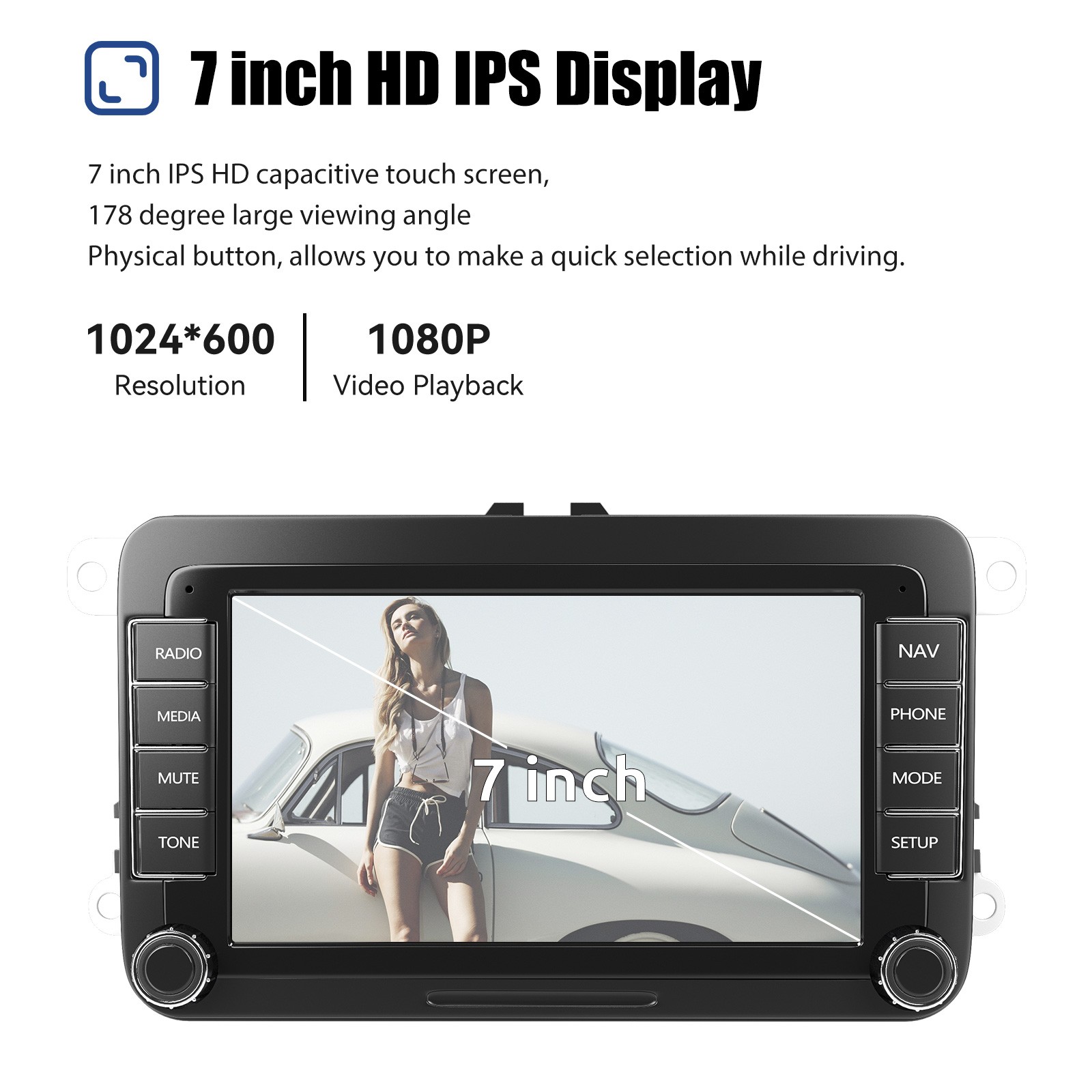 7″ Apple Carplay For VW Volkswagen Jetta Passat Android 14 Car Stereo Radio GPS