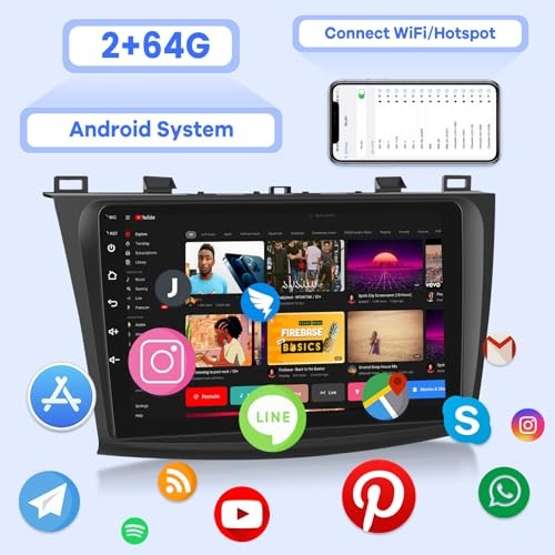 [2G+64G] Car Radio for Mazda 3 2009-2013, Android Mazda 3 Stereo with 9 inch