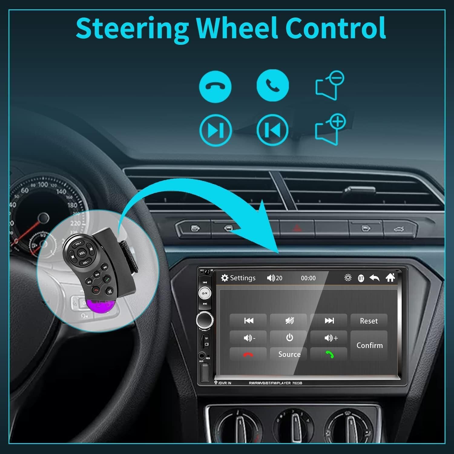 Pantalla HD Radio Bluetooth Para Carro Auto Con Camara De Reversa Retroceso 2023