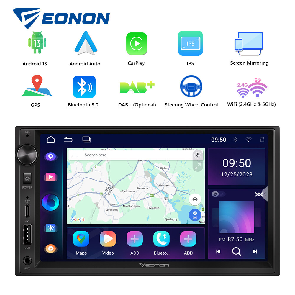 Eonon UA13 Double 2Din in Car Stereo Android Auto 13 Audio 2Din GPS Navi CarPlay
