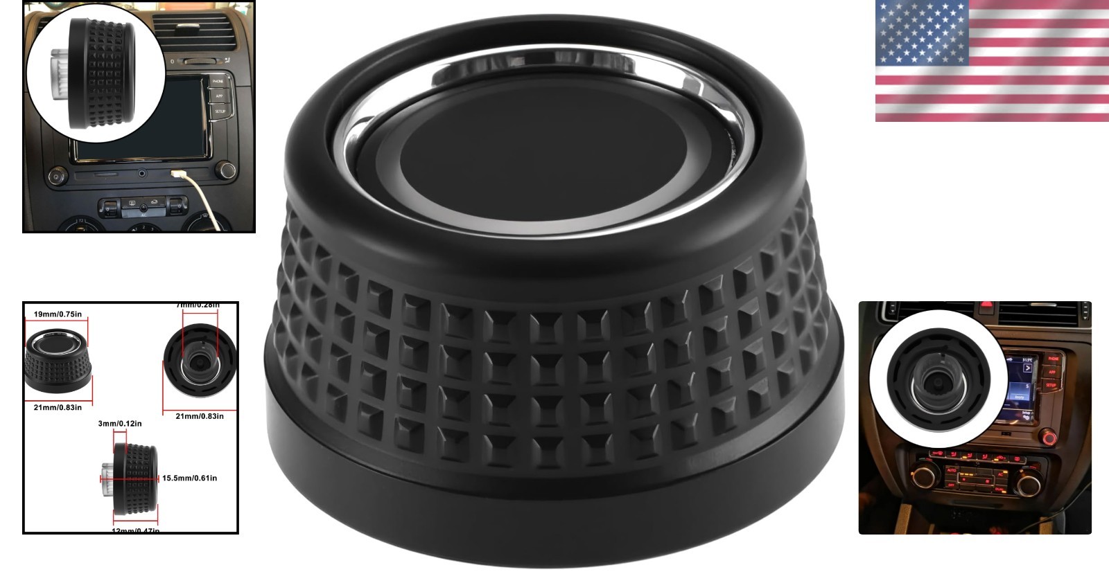 Durable Black Car Radio Knob for VW Vehicles – Seamless Installation & Comfort
