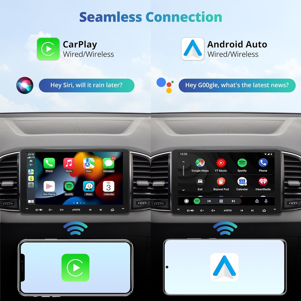 ATOTO OBDII Android Car Audio In-Dash Units 9″ GPS Radio Cam+DVR Dash Camera SWC