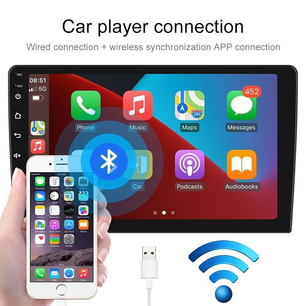 Android 11 Double Din 9″ Car Stereo Apple CarPlay Auto Radio GPS Navi WiFi FM