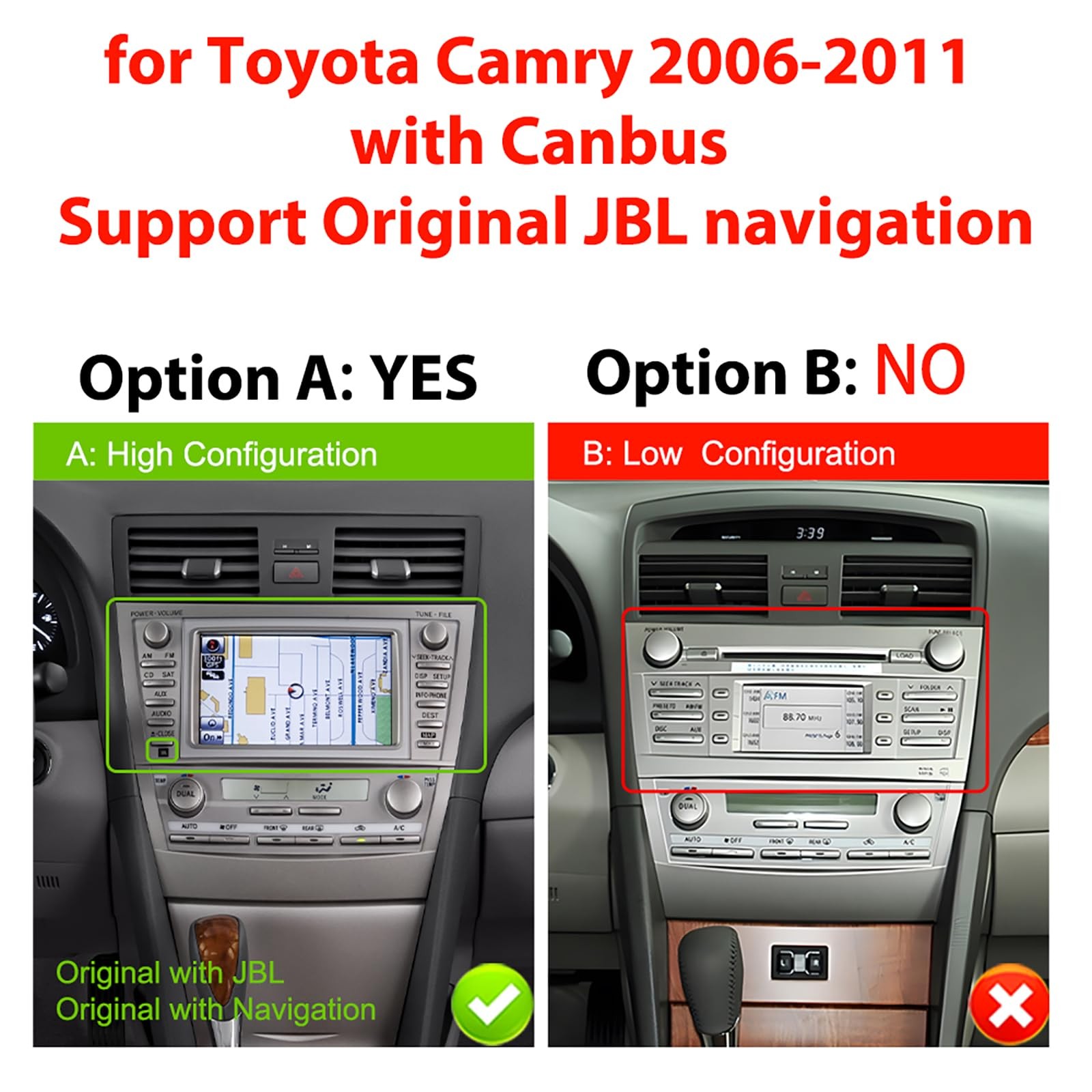4 Core 2G64G Rimoody Android Car Stereo Radio For Toyota Camry Jbl 2006-2011
