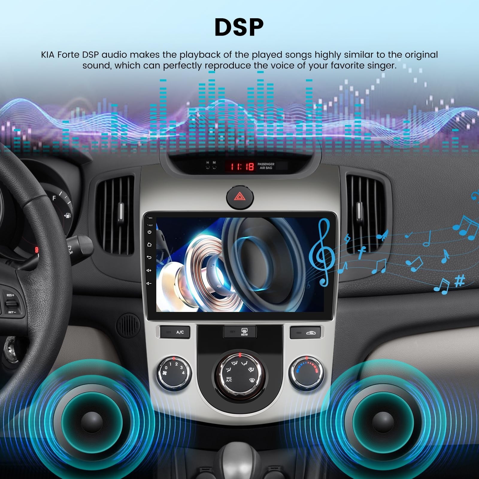 [2+64G] for KIA Forte 2009-2017 (Manual A/C) Android Radio, 9 inch Touchscree…