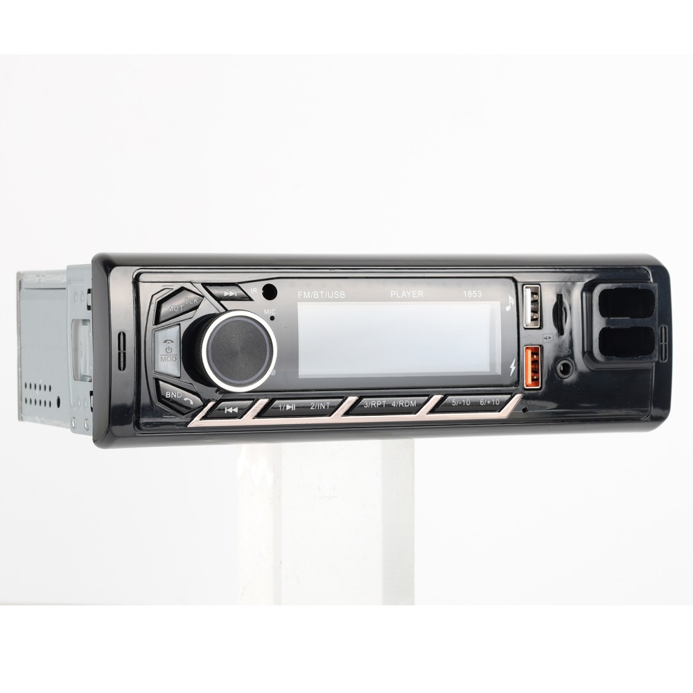 Single 1DIN Car Radio Stereo Bluetooth FM USB AUX Audio In-dash w/ Phone Holder